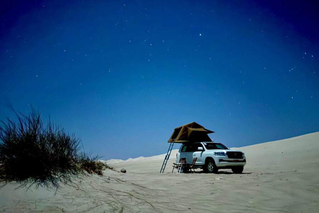 Sugar Dunes Oman rooftop tent camping 1